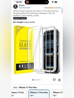 Clear Tempered Glass Screen Protector for iPhone 17 Pro Max - Clear